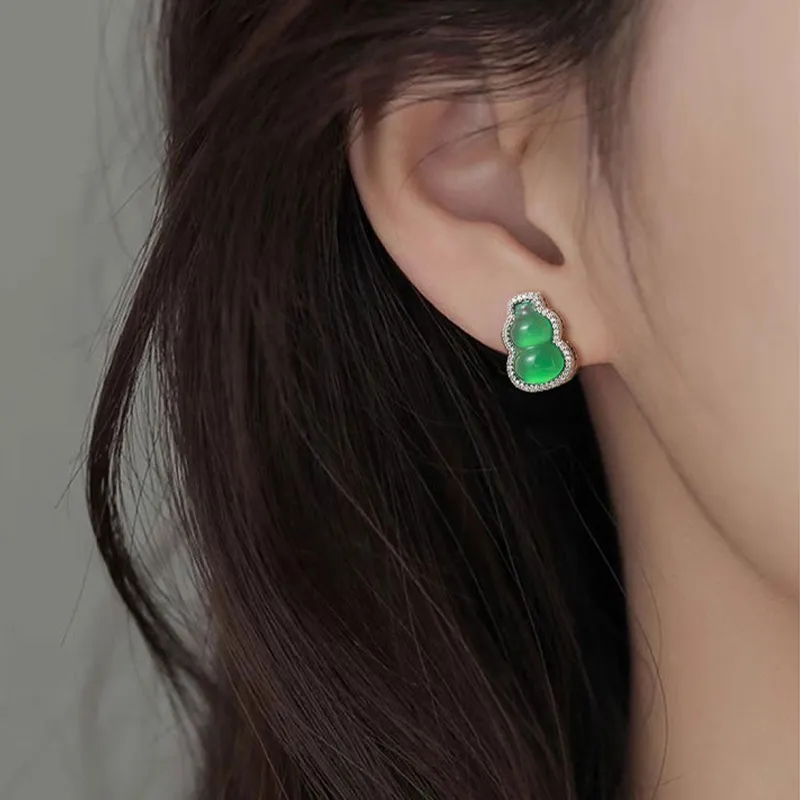 Suddenly Lucky Chalcedony Stud Earrings Women's-1