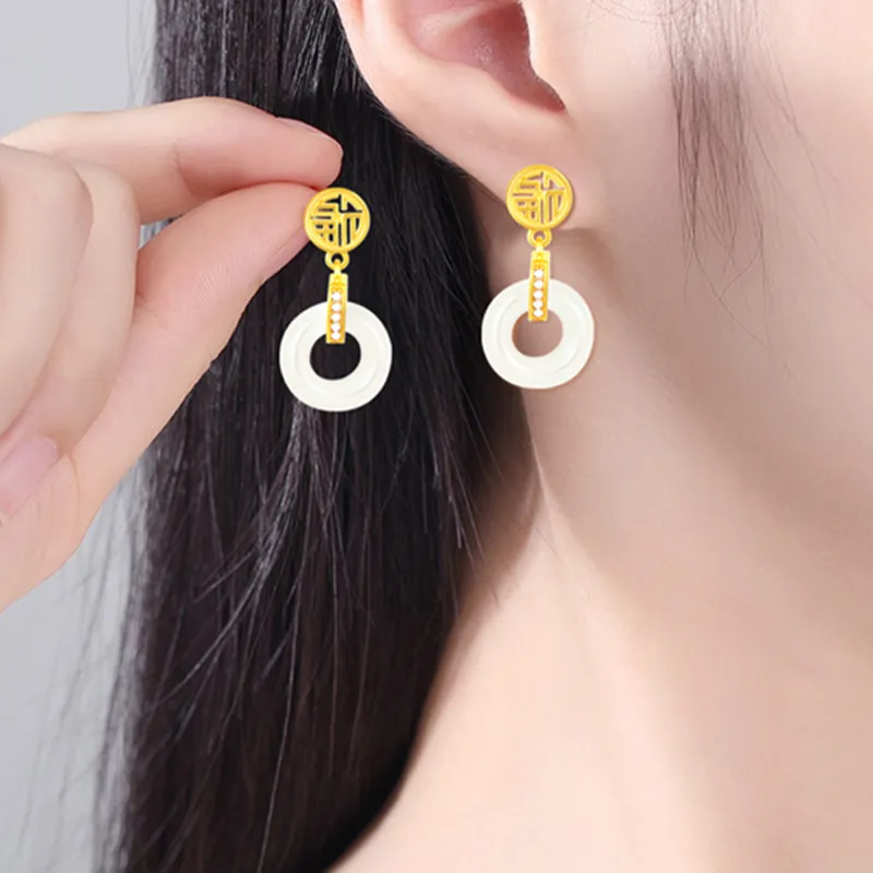 Suddenly Lucky Chalcedony Earrings Women's-3