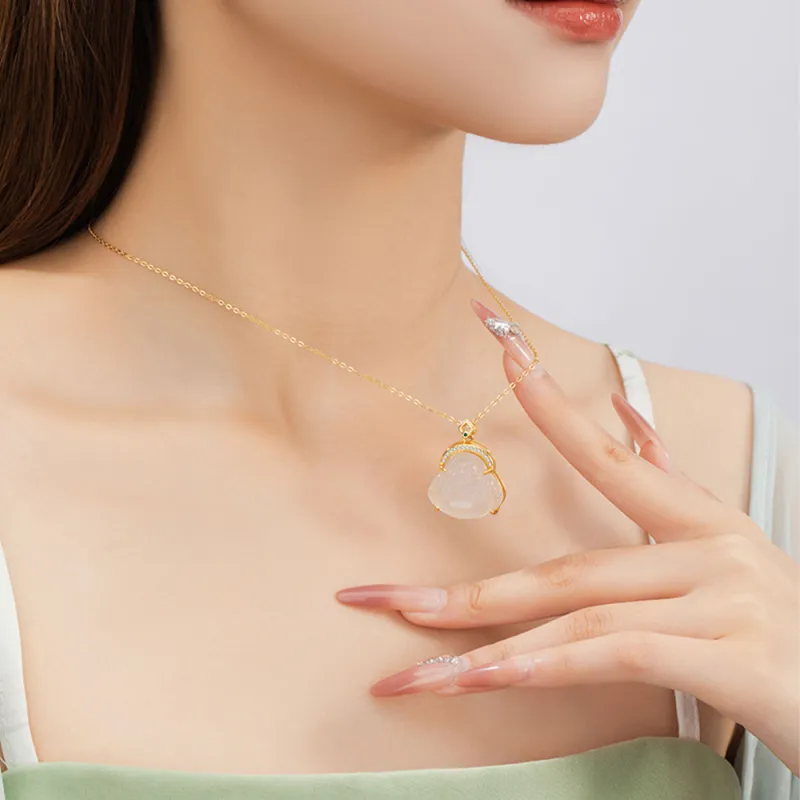 Suddenly Lucky Chalcedony Necklaces Women's-3