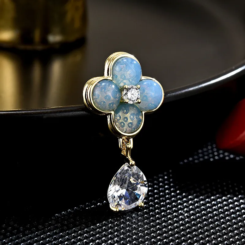 Suddenly Lucky Alloy Brooches Women's Blue-4