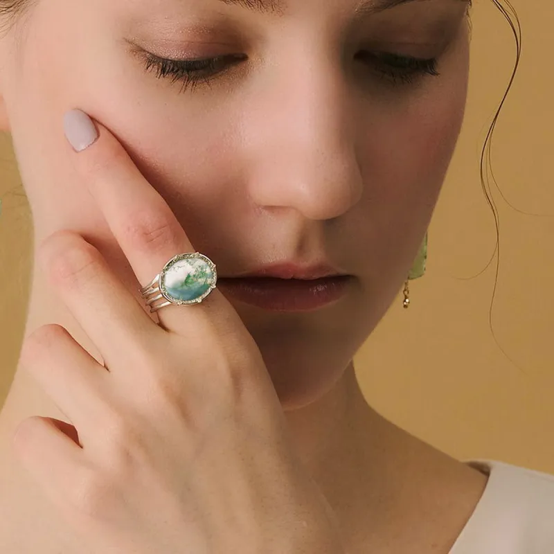 Suddenly Lucky Agate Rings Women's-1