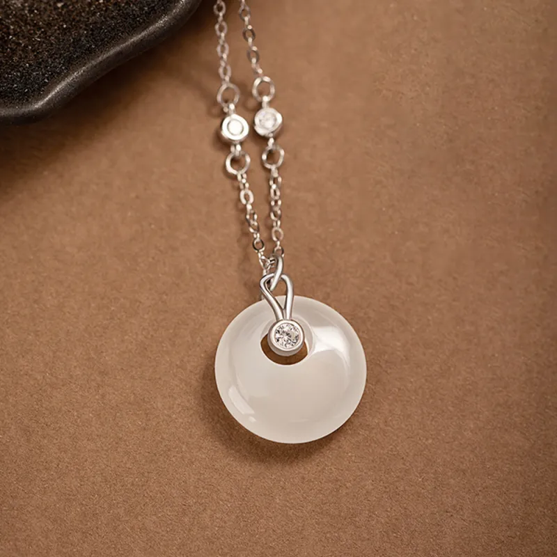 Suddenly Lucky Chalcedony Jade Necklaces Women's-2