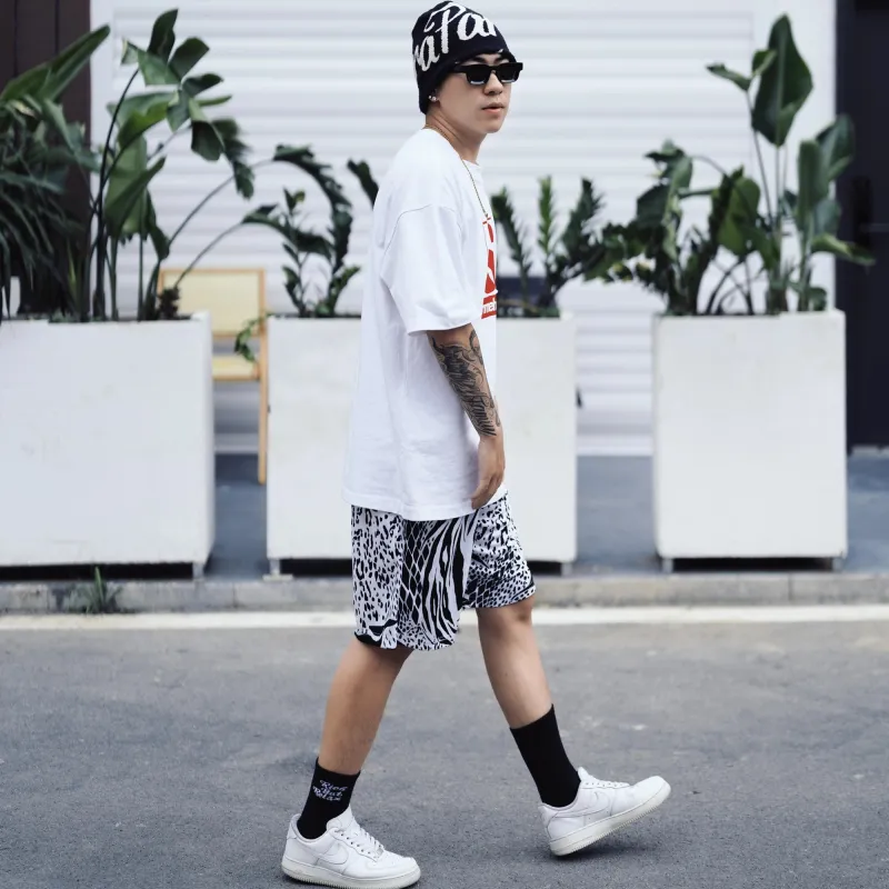 Nomt Casual Shorts Unisex Zebra Print-7