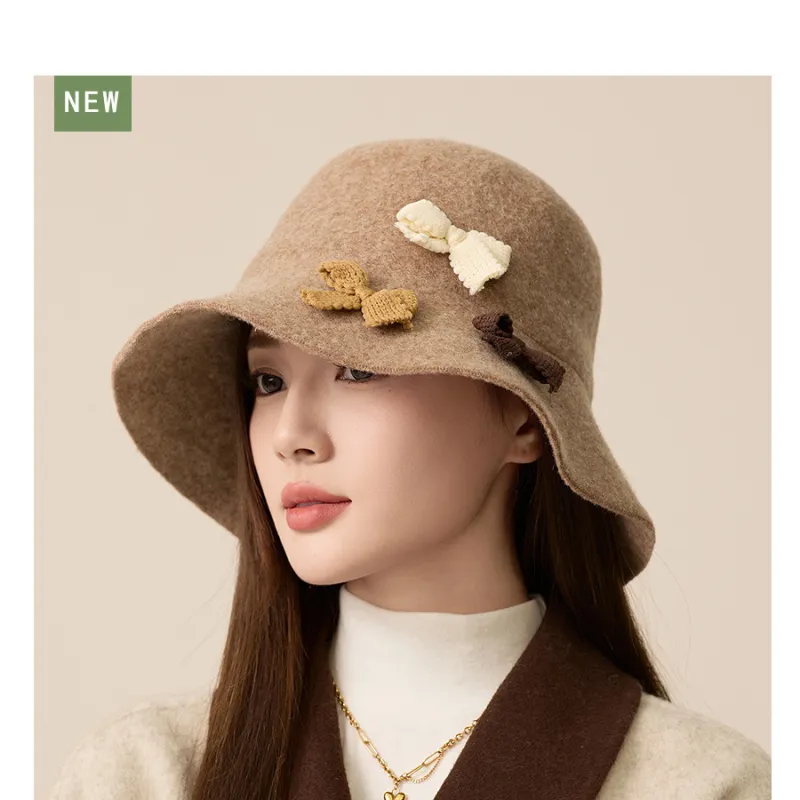 Yamaichi Maru 64.4% Wool 26.3% Nylon 9.1% Polyester Polyamide Bucket Hats Women's-1