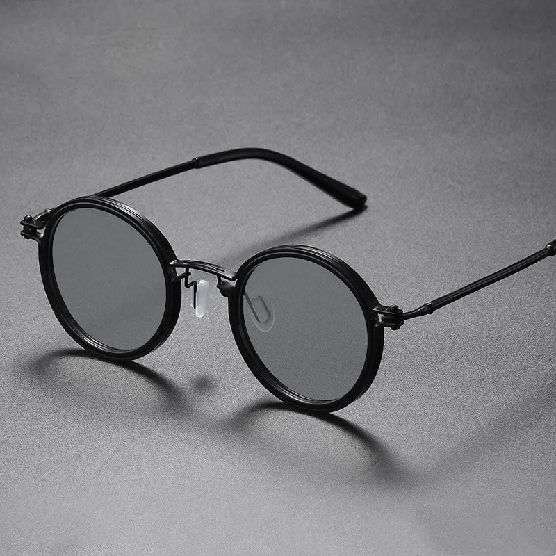 Yamaichi Maru TR/Memory Plastic Metal Round Sunglasses Unisex-1