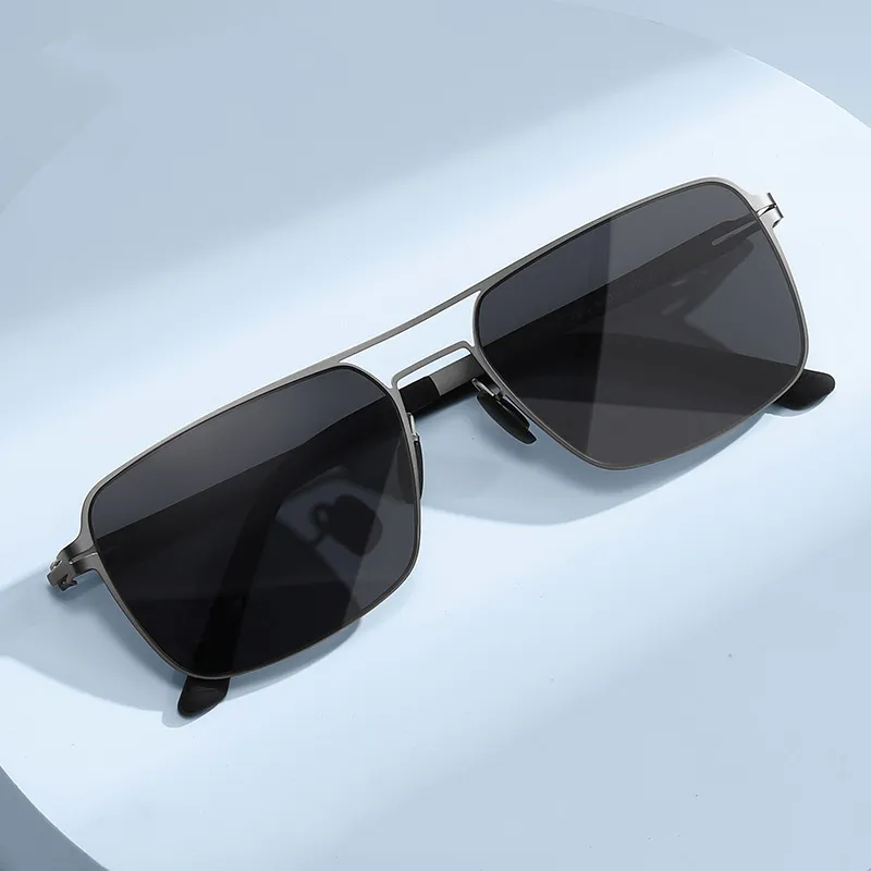 Yamaichi Maru Stainless Steel Square Sunglasses Unisex-2
