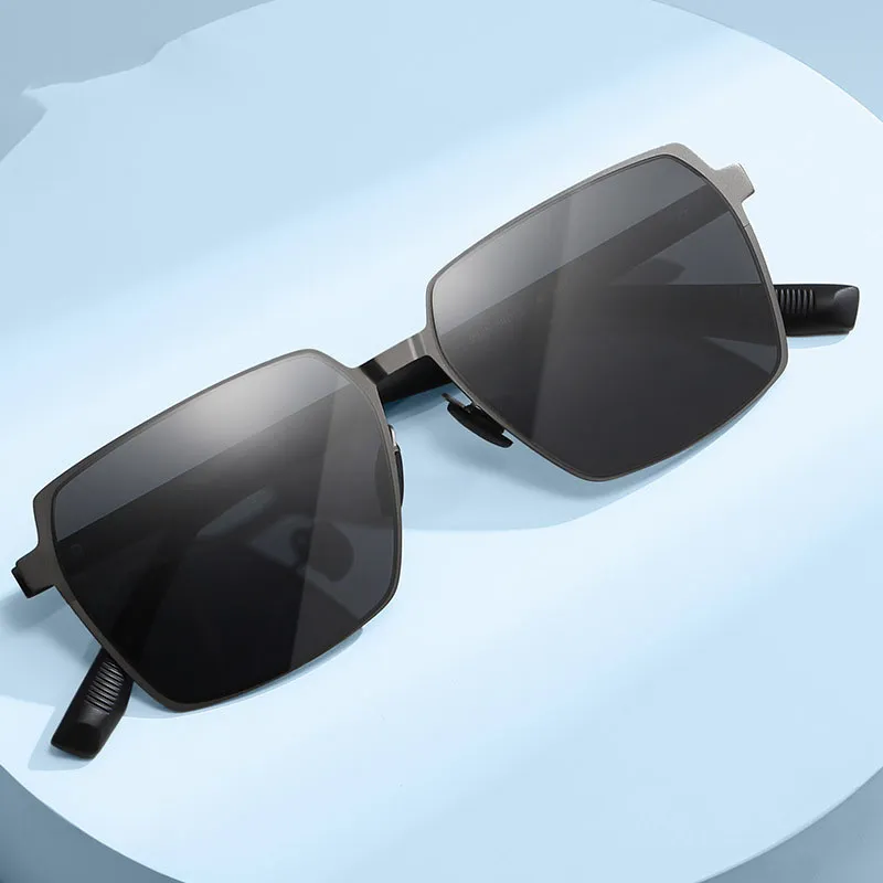 Yamaichi Maru Stainless Steel TR90 Square Sunglasses Unisex-2
