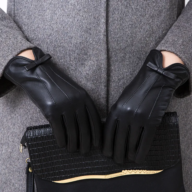Yamaichi Maru Top Grain Sheepskin Gloves Women's Black-1