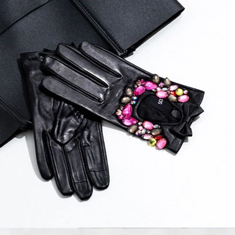 Yamaichi Maru Top Grain Sheepskin Gloves Women's Black-1