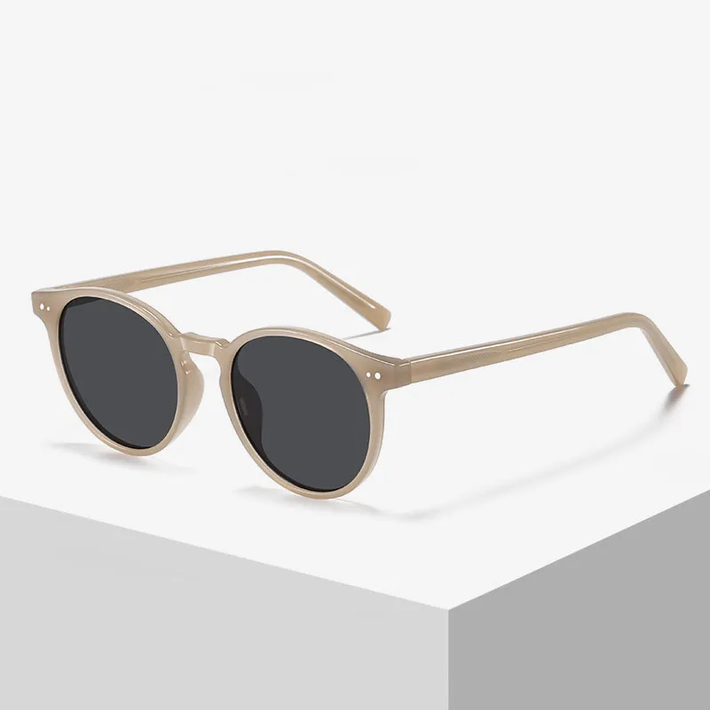 Yamaichi Maru Plate Frame TR90 Round Sunglasses Unisex-4