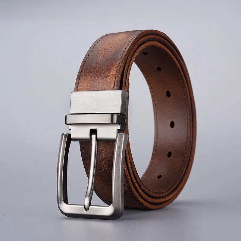 Yamaichi Maru Top Grain Cow Leather Leather Belts Men's 3.7cm-3