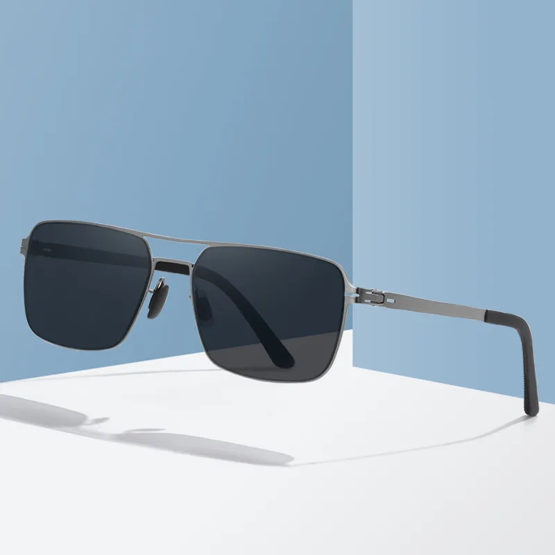 Yamaichi Maru Stainless Steel Square Sunglasses Unisex-1