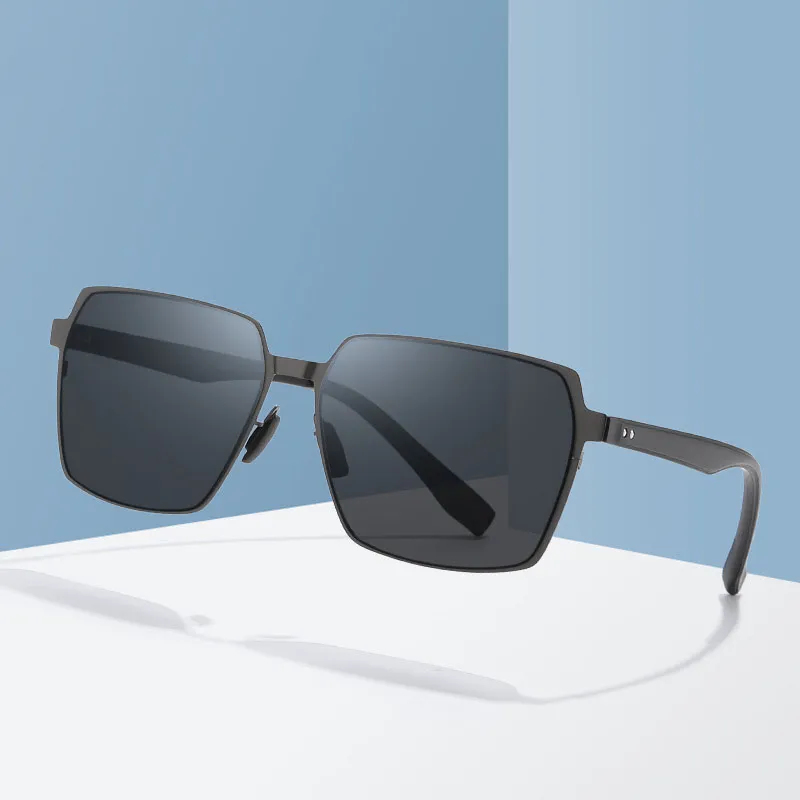 Yamaichi Maru Stainless Steel TR90 Square Sunglasses Unisex-1