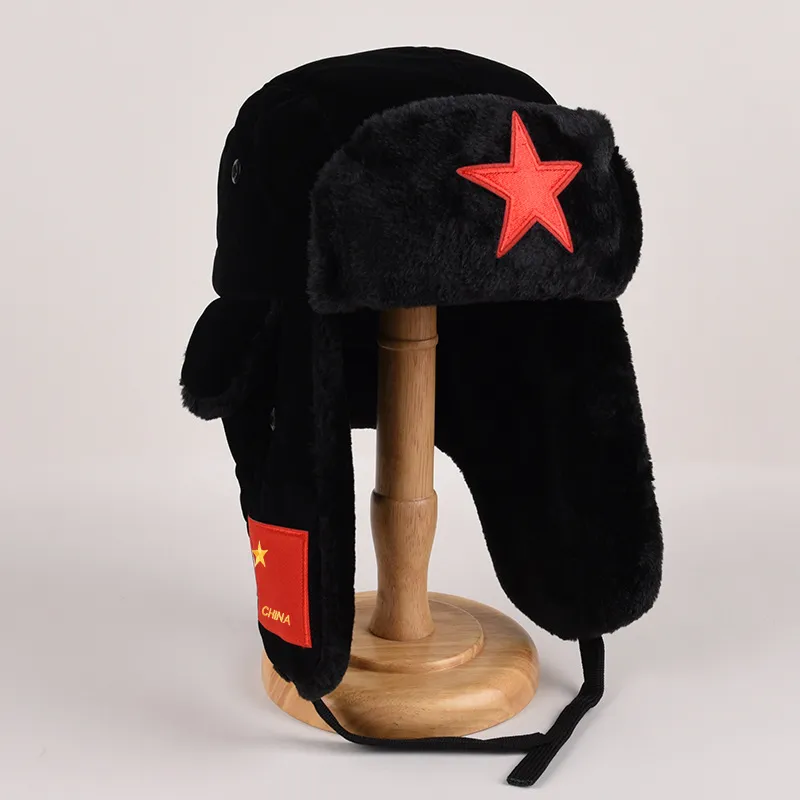 Yamaichi Maru Flocked Cloth Trapper Hats Unisex-1