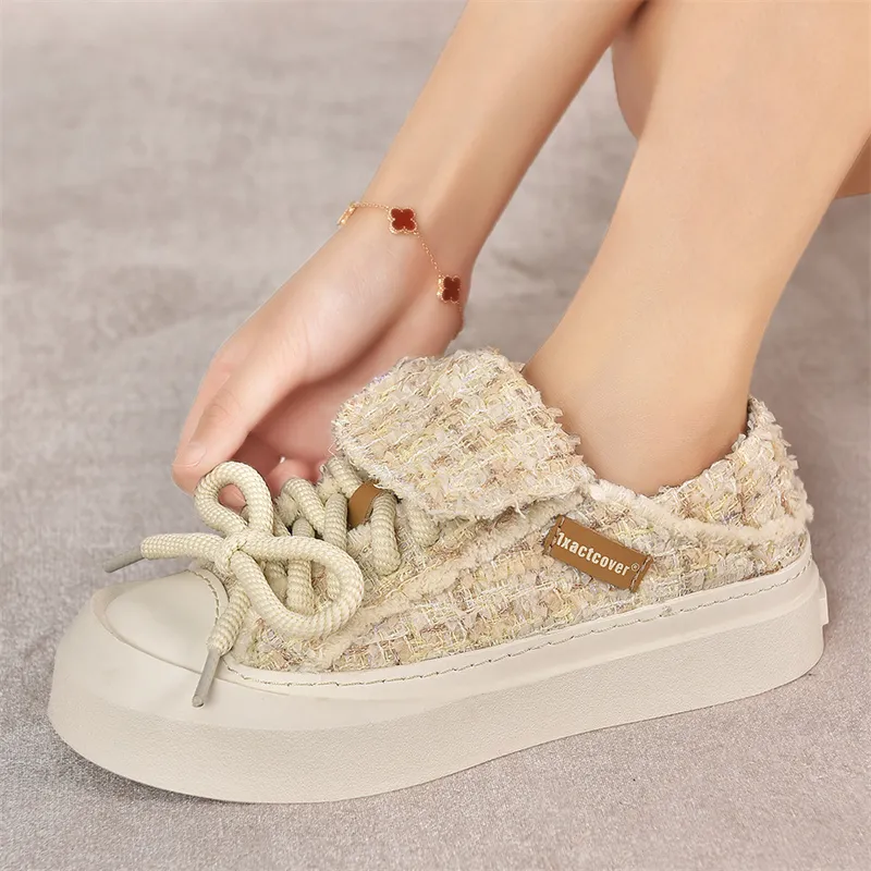 1xact Cover Skateboard Shoes Women's Low Top Youthful Pink/Cute Yellow/Light Beige-24