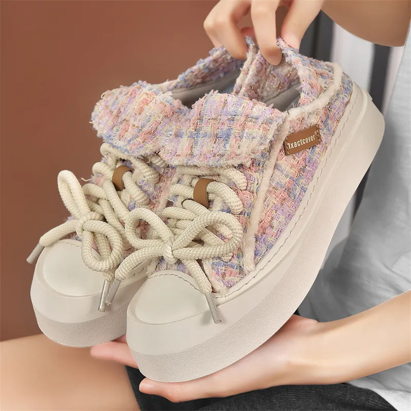 1xact Cover Skateboard Shoes Women's Low Top Youthful Pink/Cute Yellow/Light Beige-5