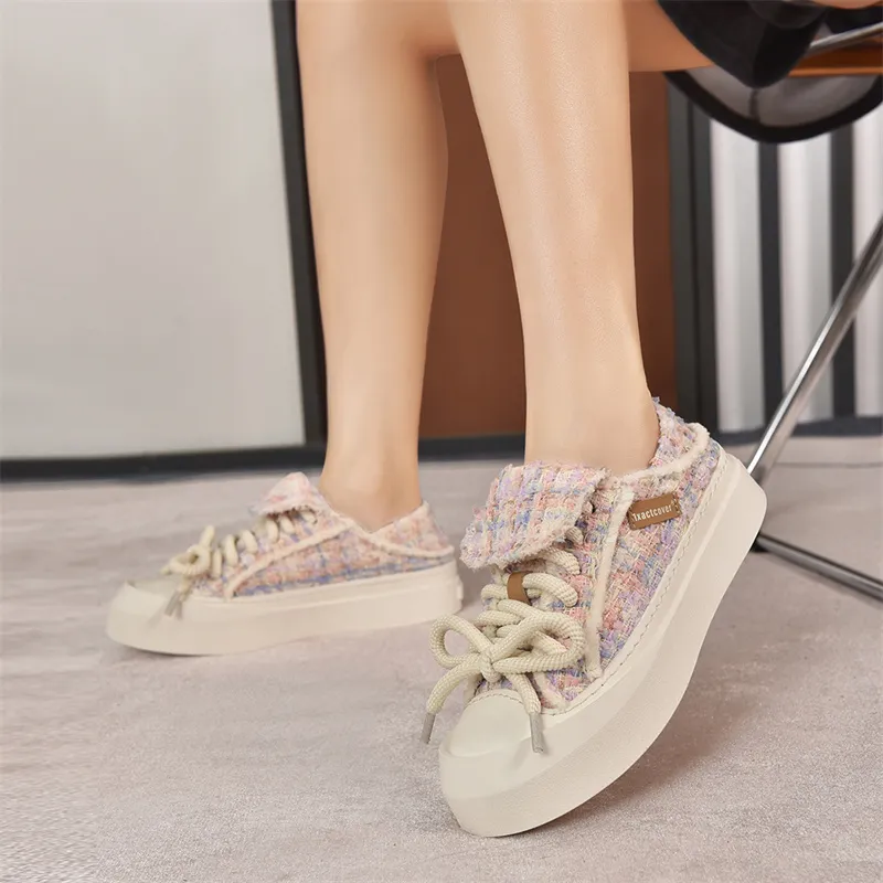 1xact Cover Skateboard Shoes Women's Low Top Youthful Pink/Cute Yellow/Light Beige-7