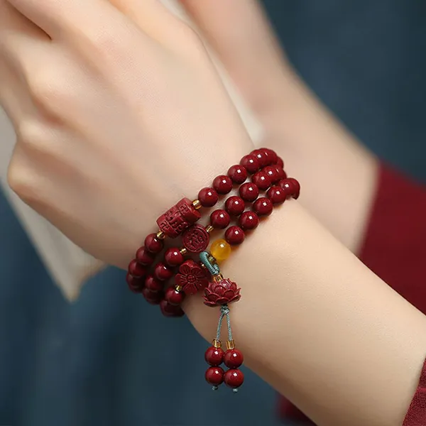 Love Cinnabar Jade Bracelets Unisex-2