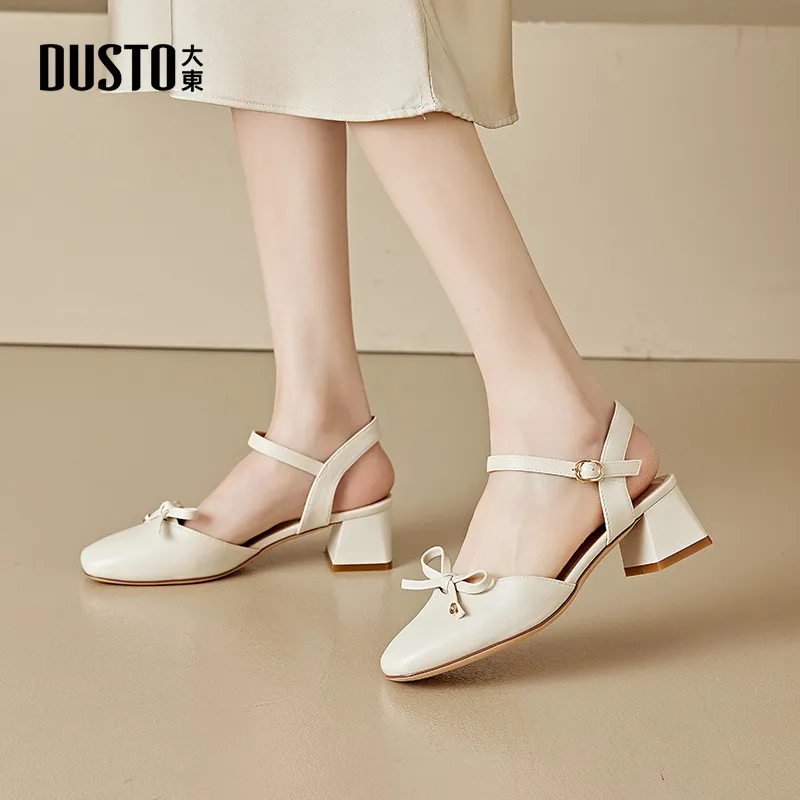 DUSTO Block Heel High Heels 5cm Women's-4
