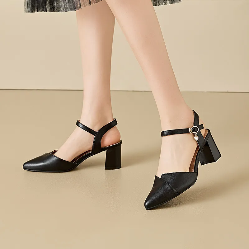 DUSTO Block Heel High Heels 6.4cm Women's-3