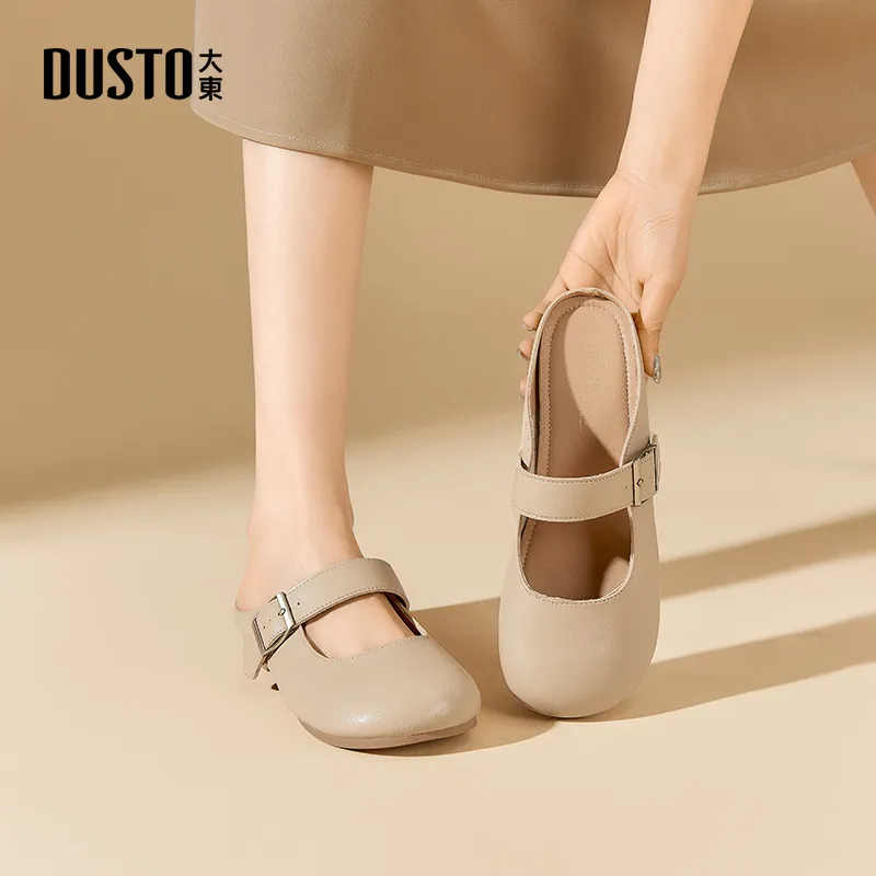 DUSTO Rubber Sole Quiet Odor Resistant Abrasion Resistant Slip Resistant Closed Toe Slippers Women's-1
