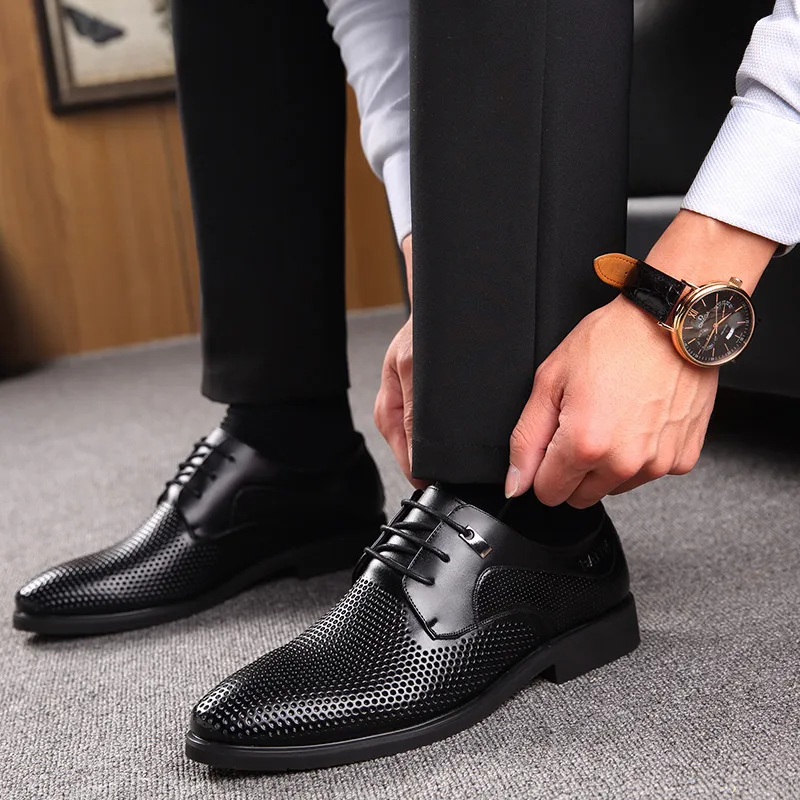 Batotem Dress Shoes Men Low Top Black/Brown-2