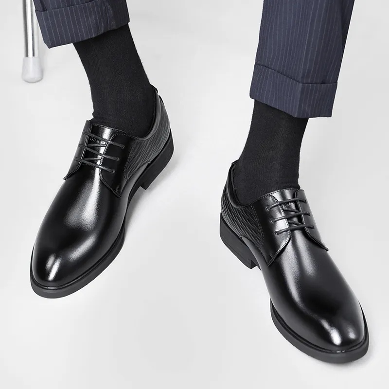 Batotem Dress Shoes Men Low Top Black/Brown-3