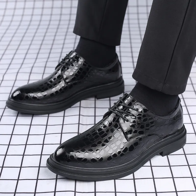 Batotem Dress Shoes Men Low Top Black-5