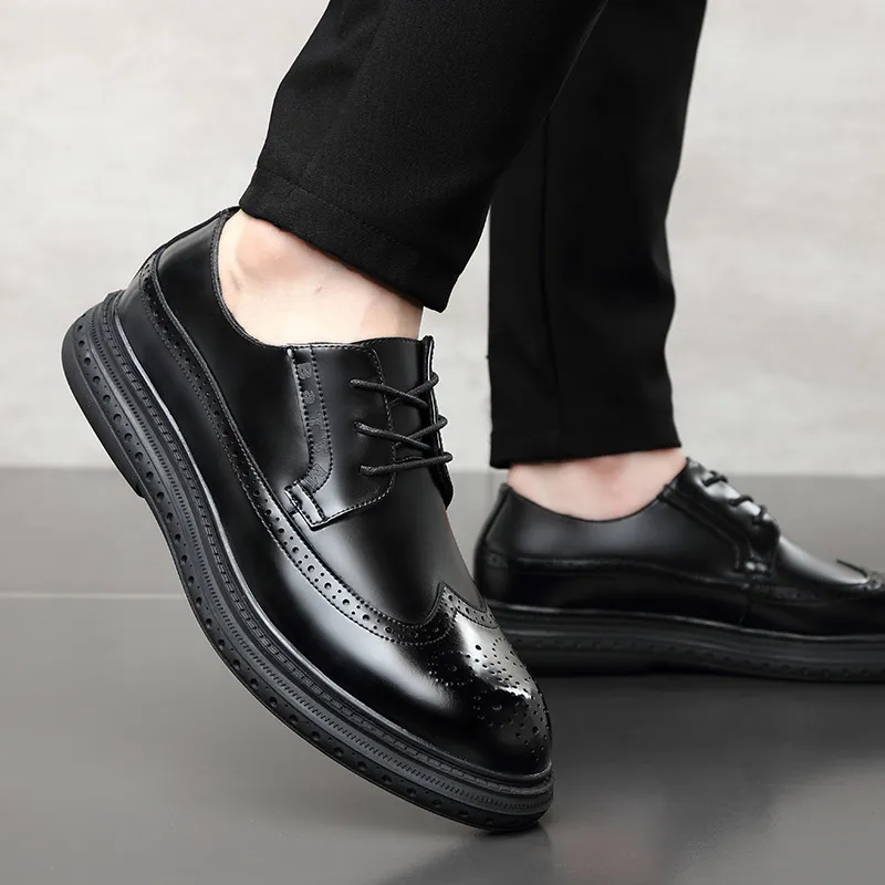 Batotem Dress Shoes Men Low Top Black/Brown-2