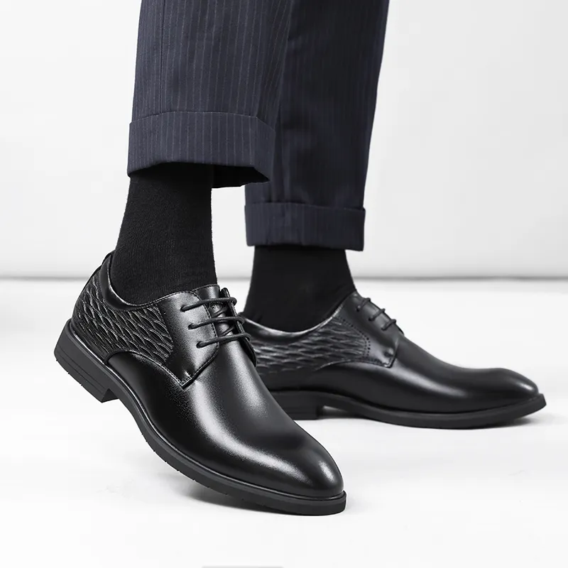 Batotem Dress Shoes Men Low Top Black/Brown-5