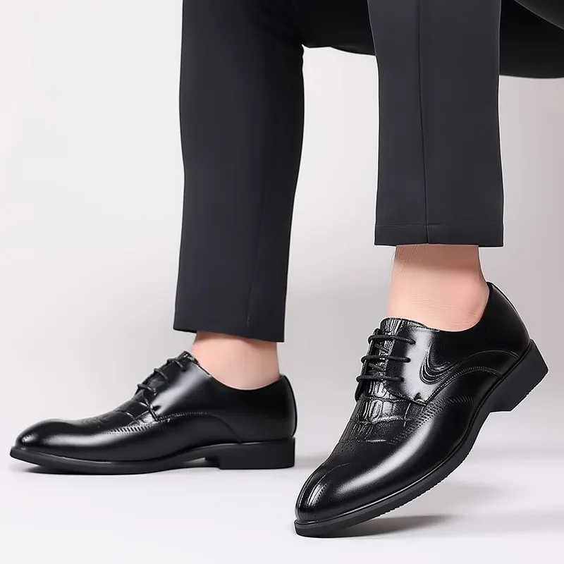 Batotem Dress Shoes Men Low Top Black-1