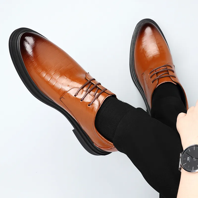 Batotem Dress Shoes Men Low Top Black/Brown-5