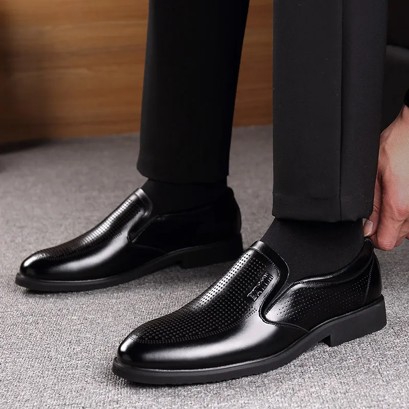 Batotem Dress Shoes Men Low Top Black/Brown-2