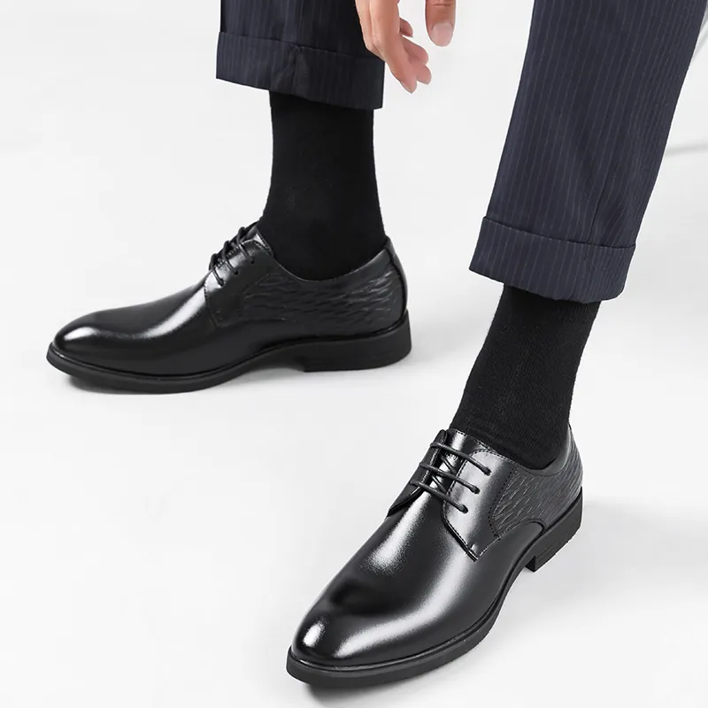 Batotem Dress Shoes Men Low Top Black/Brown-4