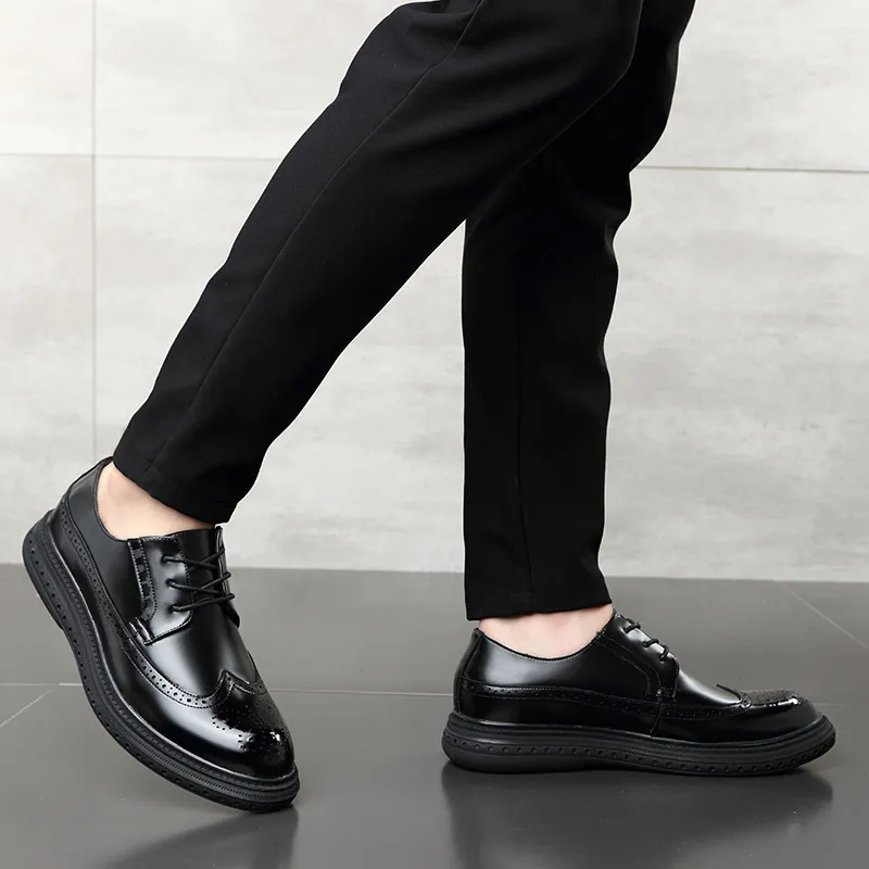 Batotem Dress Shoes Men Low Top Black/Brown-4