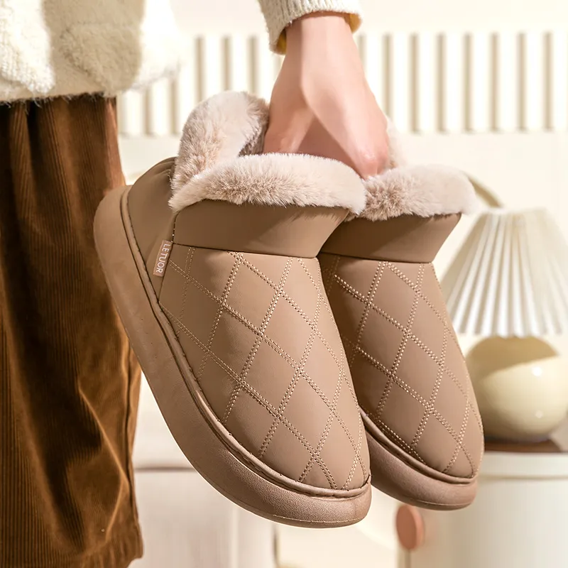 Le Drag Cotton Slippers Light Gray/Light Coffee/Camel/Apricot/Brown-9