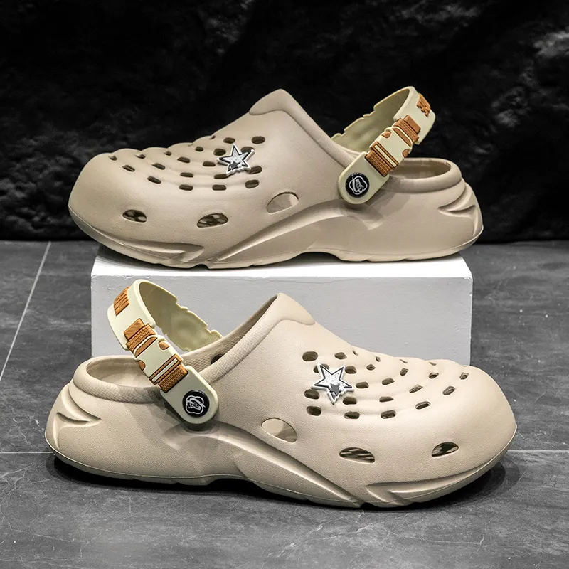Le Drag Slippers Black/Khaki/Gray-11