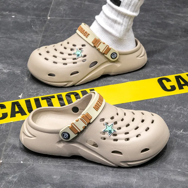 Le Drag Slippers Black/Khaki/Gray-10