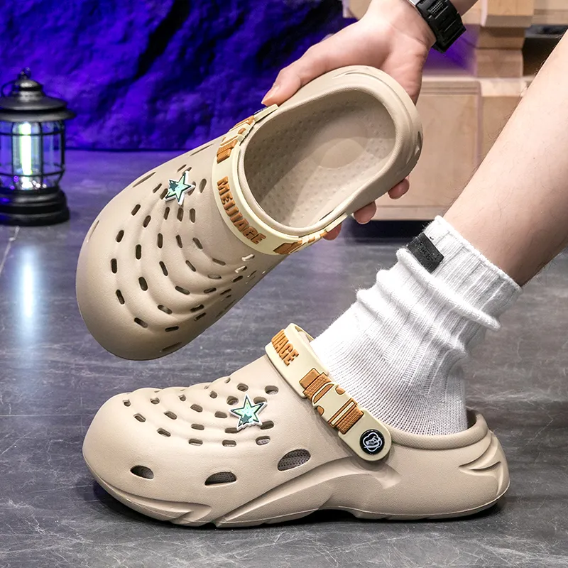 Le Drag Slippers Black/Khaki/Gray-9