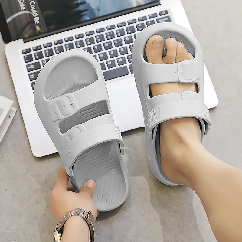 Le Drag Sandal Slippers Light Gray-1