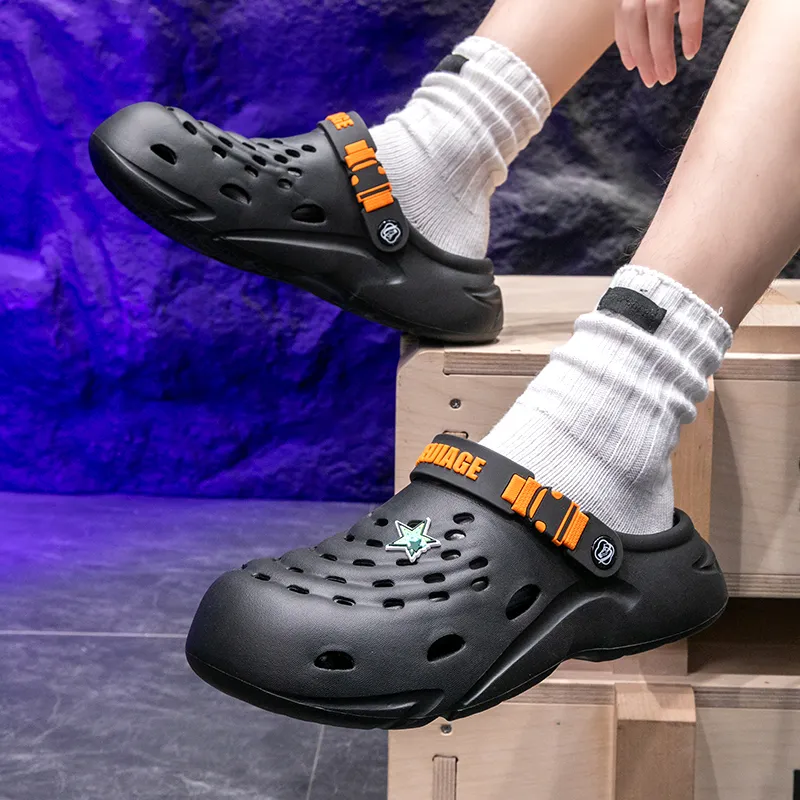 Le Drag Slippers Black/Khaki/Gray-3