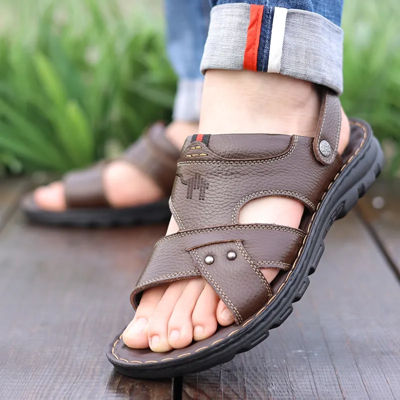 Pilot The Camel Refreshing Summer Roman Sandals Low Heel Men's-21