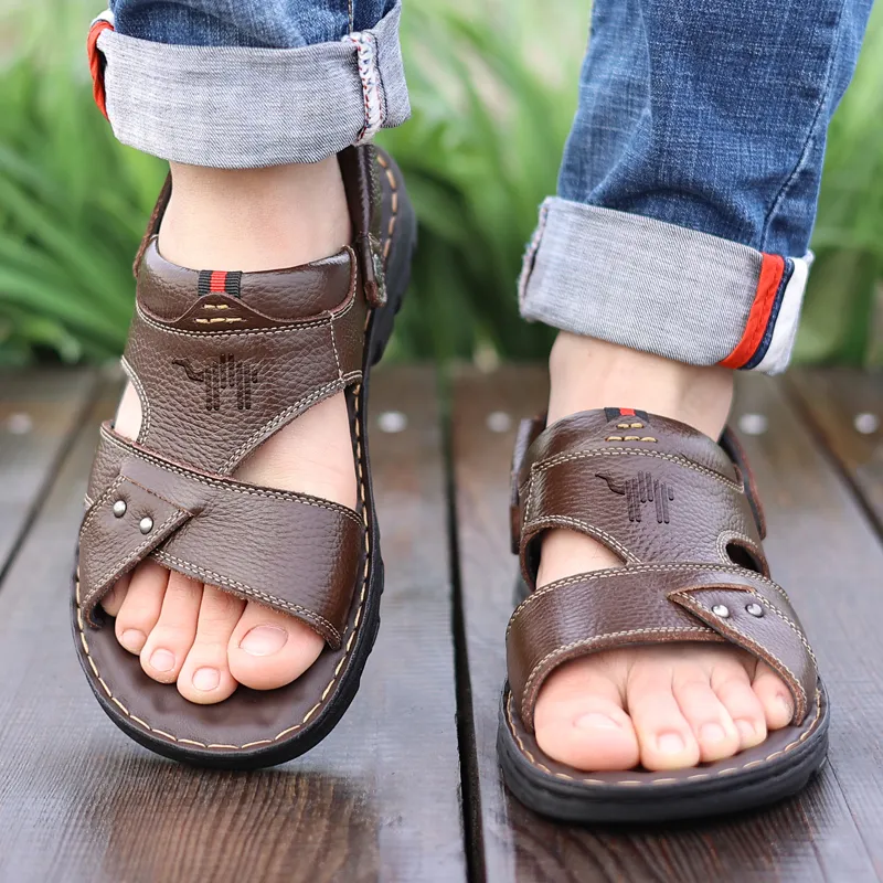Pilot The Camel Refreshing Summer Roman Sandals Low Heel Men's-17