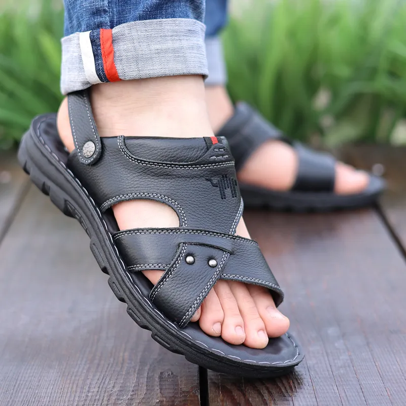 Pilot The Camel Refreshing Summer Roman Sandals Low Heel Men's-5