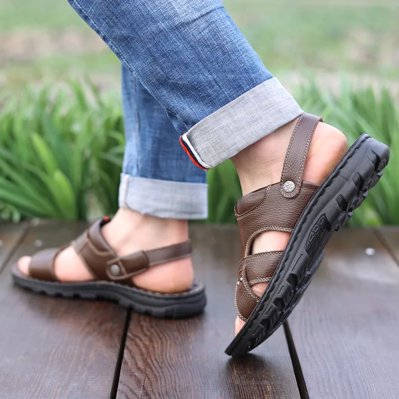 Pilot The Camel Refreshing Summer Roman Sandals Low Heel Men's-23