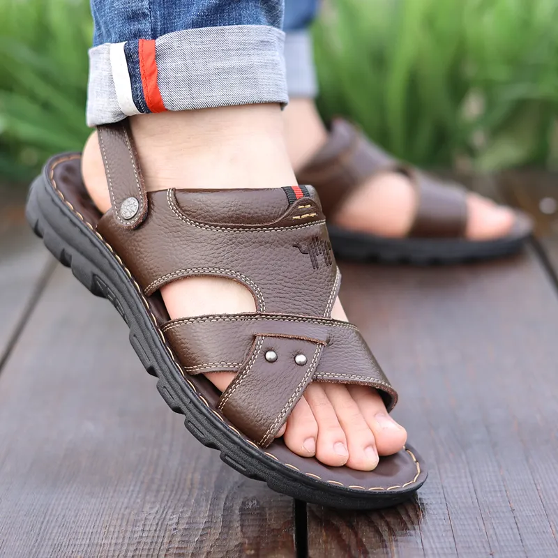 Pilot The Camel Refreshing Summer Roman Sandals Low Heel Men's-18