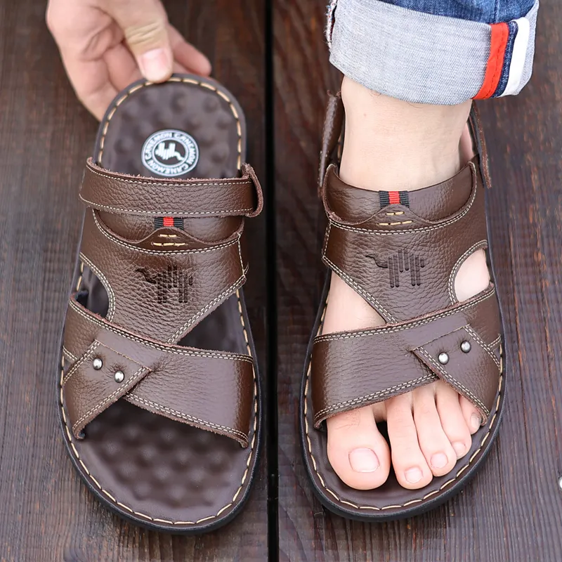 Pilot The Camel Refreshing Summer Roman Sandals Low Heel Men's-16
