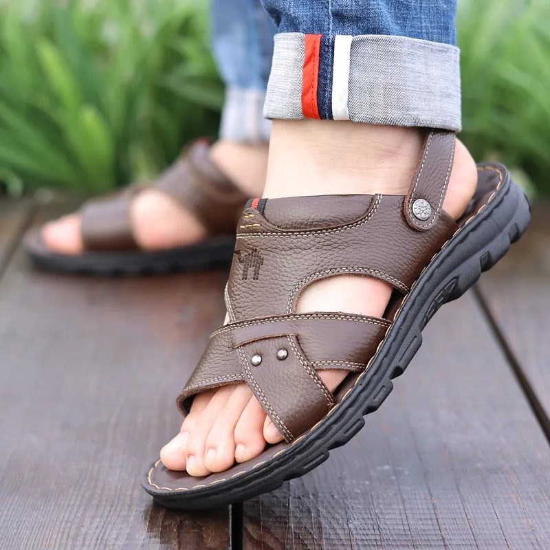 Pilot The Camel Refreshing Summer Roman Sandals Low Heel Men's-20