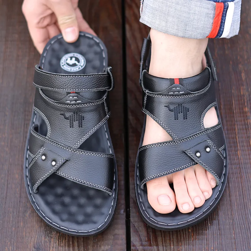 Pilot The Camel Refreshing Summer Roman Sandals Low Heel Men's-3