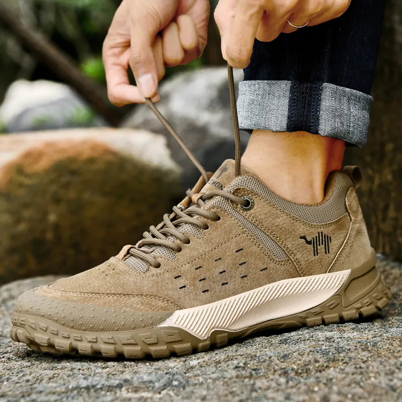Pilot The Camel Anti-Slip And Wear-Resistant Coverage Low-Top Hiking Shoes Men's-14